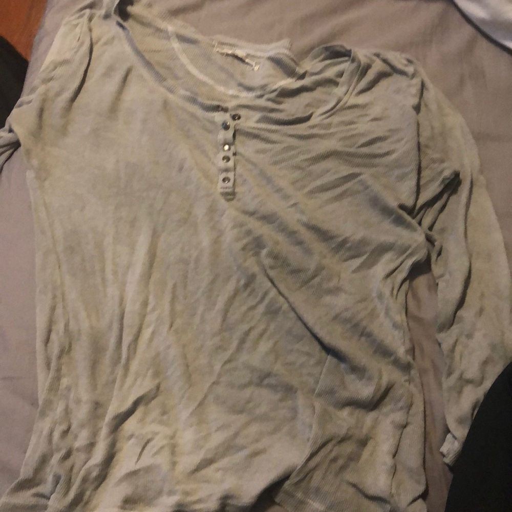 Grey button down long sleev